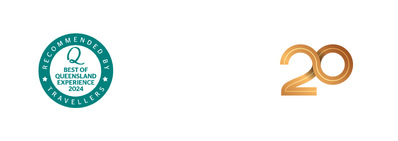 Proudly family owned business and 20 years celebration 2006 -2026 logos